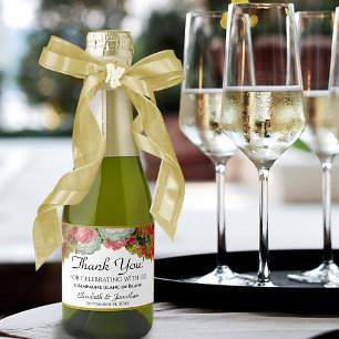 Etiquetas Para Vinos Espumosos Vintage Floral Boho Moda Boda Gracias Mini