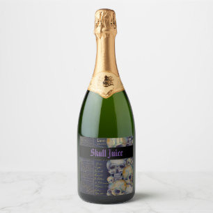 Etiquetas Para Vinos Espumosos Vintage Spooky Halloween Skull Jugo