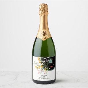 Etiquetas Para Vinos Espumosos Vinyl Record, floral, ruso de los viejos, música f