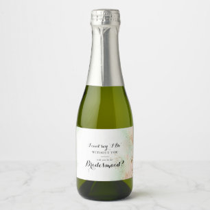 Etiquetas Para Vinos Espumosos Watercolor Gold Confetti Bridesmaid Propuesta