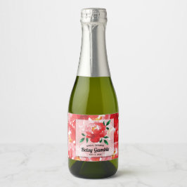 Etiquetas Para Vinos Espumosos Watercolor Roses Roses Roses Roses Brillante Mini