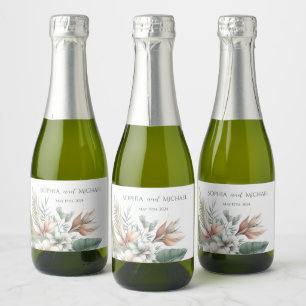 Etiquetas Para Vinos Espumosos Watercolor Tropical Elegance-Boda