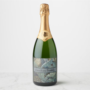 Etiquetas Para Vinos Espumosos William Morris Acanthus Sage Flor Floral Botánica