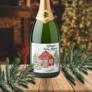 Etiquetas Para Vinos Espumosos Winscape Red House Baby Shower