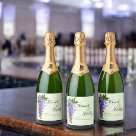 Etiquetas Para Vinos Espumosos Wisteria Morada Floral Brunch Bubbly Bridal Shower