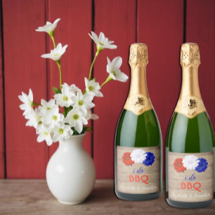 Etiquetas Para Vinos Espumosos Yo hago barbacoa floral patriótica