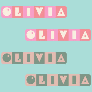 Etiquetas Parche de hierro rectangular de seis letras de nom