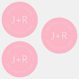 Etiquetas Parejas de estilo Monograma Texto editable imperme