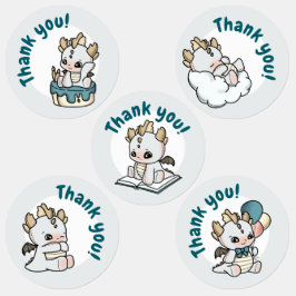 Etiquetas Pastel Gray Blue Baby Dragon