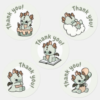 Etiquetas Pastel Green Naranja Baby Dragon