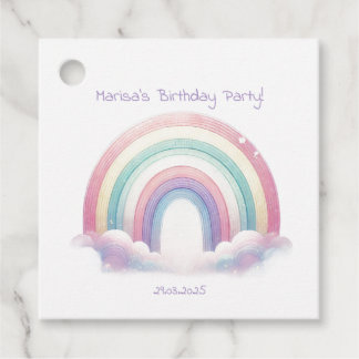 Etiquetas Pastel Rainbow Favor para la fiesta de c