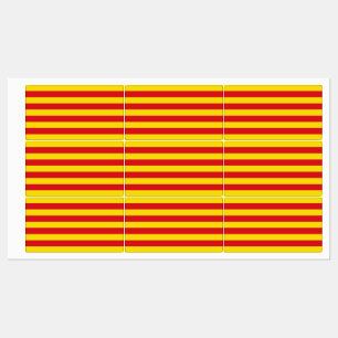 Etiquetas patrióticas con bandera catalana