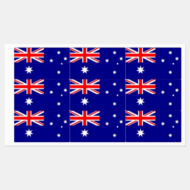 Etiquetas patrióticas con bandera de Australia (Hoja)