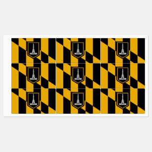 Etiquetas patrióticas con bandera de Baltimore Cit