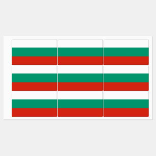 Etiquetas patrióticas con bandera de Bulgaria