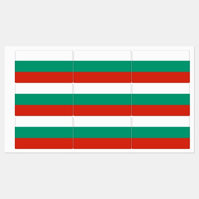 Etiquetas patrióticas con bandera de Bulgaria (Hoja)