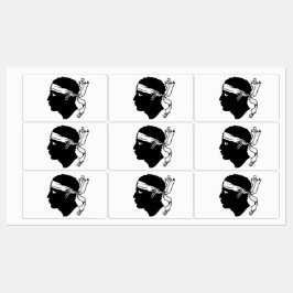 Etiquetas patrióticas con bandera de Córcega, Fran