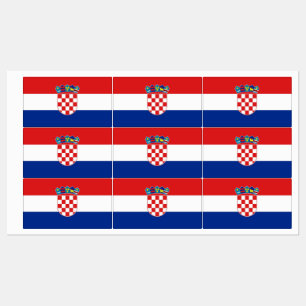 Etiquetas patrióticas con bandera de Croacia