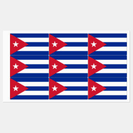 Etiquetas patrióticas con bandera de Cuba
