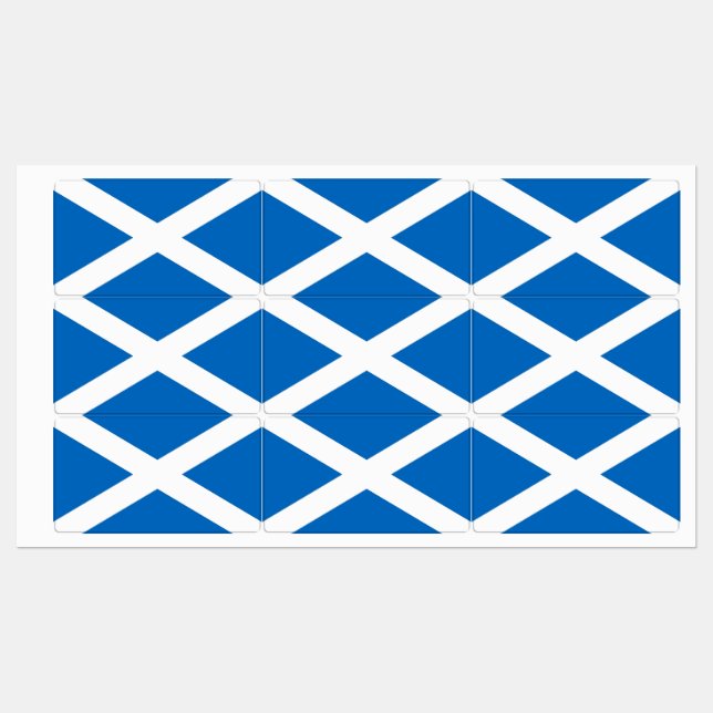Etiquetas patrióticas con bandera de Escocia (Hoja)