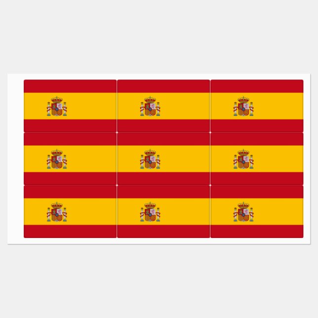 Etiquetas patrióticas con bandera de España (Hoja)