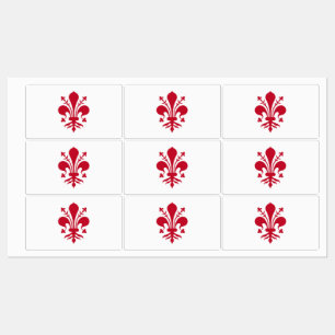 Etiquetas patrióticas con bandera de Florencia