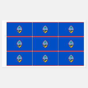 Etiquetas patrióticas con bandera de Guam