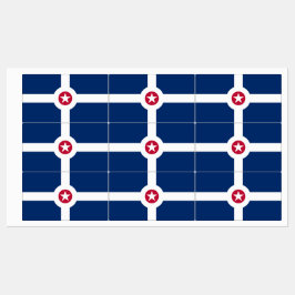 Etiquetas patrióticas con bandera de Indianápolis