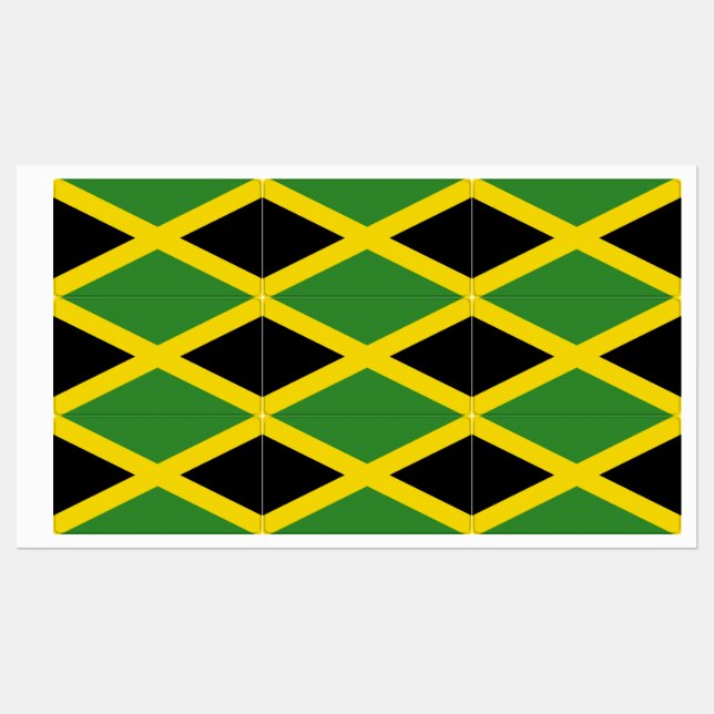 Etiquetas patrióticas con bandera de Jamaica (Hoja)