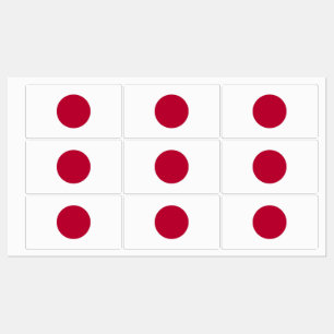 Etiquetas patrióticas con bandera de Japón
