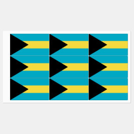 Etiquetas patrióticas con bandera de las Bahamas