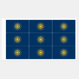 Etiquetas patrióticas con bandera de Macedonia, Gr