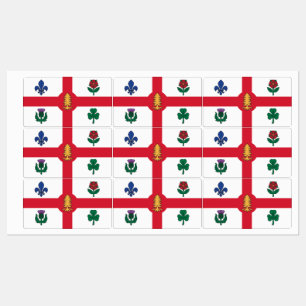 Etiquetas patrióticas con bandera de Montreal, Que