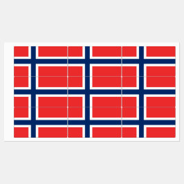 Etiquetas patrióticas con bandera de Noruega
