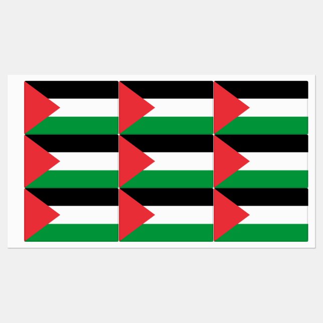 Etiquetas patrióticas con bandera de Palestina (Hoja)