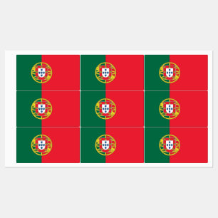 Etiquetas patrióticas con bandera de Portugal