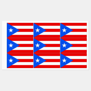 Etiquetas patrióticas con bandera de Puerto Rico