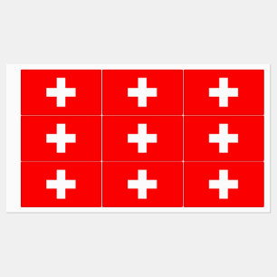 Etiquetas patrióticas con bandera de Suiza