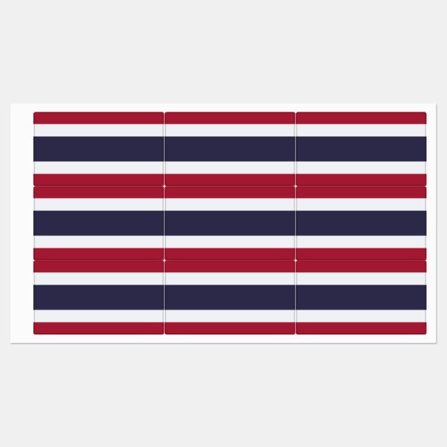 Etiquetas patrióticas con bandera de Tailandia (Hoja)