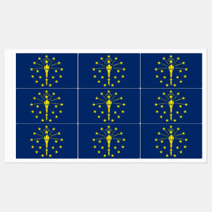 Etiquetas patrióticas con bandera del estado de In