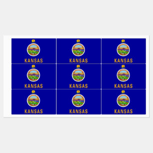 Etiquetas patrióticas con bandera del estado de Ka