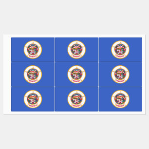 Etiquetas patrióticas con bandera del estado de Mi
