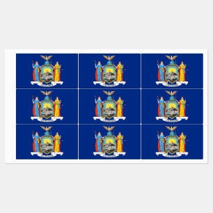 Etiquetas patrióticas con bandera del estado de Nu