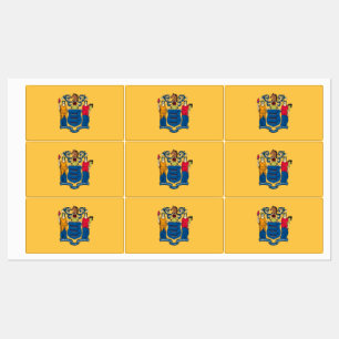 Etiquetas patrióticas con bandera del estado de Nu