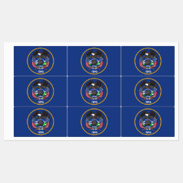 Etiquetas patrióticas con bandera del estado de Ut