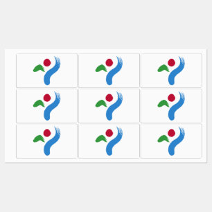 Etiquetas patrióticas con la bandera de Seúl, Core