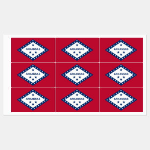 Etiquetas patrióticas con la bandera del estado d