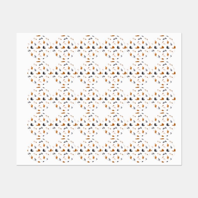 Etiquetas Patrón de gato (Hoja)