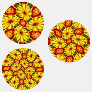 Etiquetas Patrón de las flores doradas