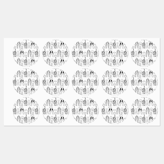 Etiquetas Patrón de manchas de perro (Hoja)